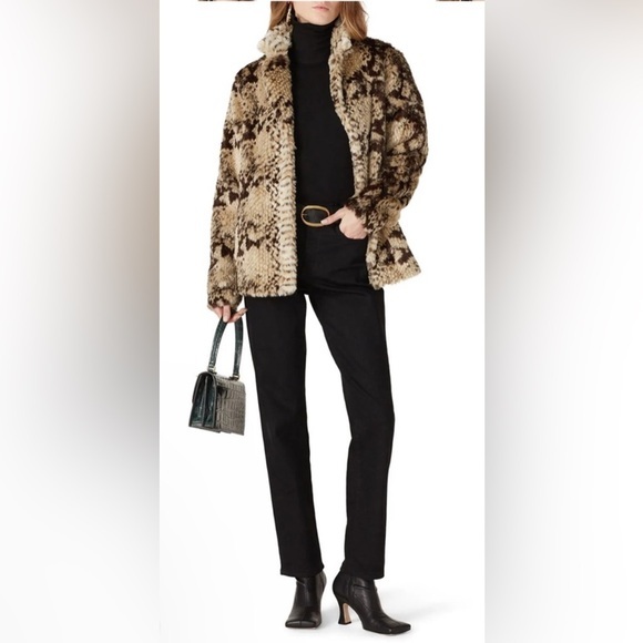 Unreal Fur‎ Fame Faux Fur Jacket in Brown, Tan, and Black - M - Picture 1 of 14